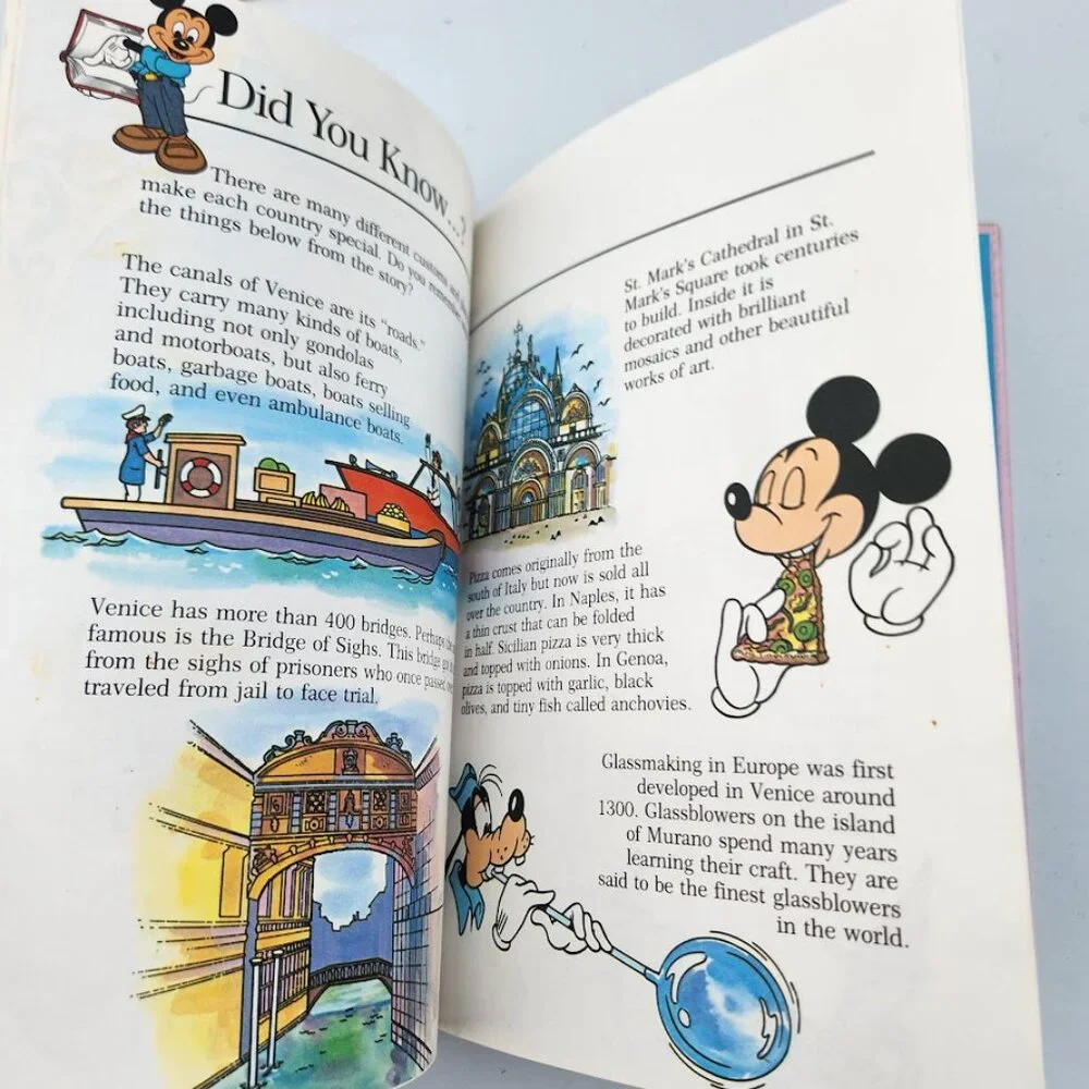 VINTAGE Disney Children's Book Bundle Goofy Small World Library 1980s Books Mick